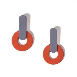 NEW SUNSHINE TIENDA women's valley earrings in burnt orange and periwinkle